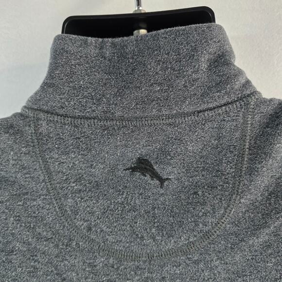Tommy Bahama Men’s Reversible Quarter Zip Pullover Gray Cotton Blend Size M 6305 - Picture 3 of 10